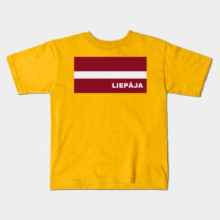 Liepāja City in Latvian Flag Kids T-Shirt